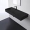 Matte Black Ceramic Wall Mounted or Vessel Sink With Counter Space